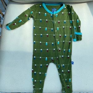 Kickee Pants print snap footie- String of Lights